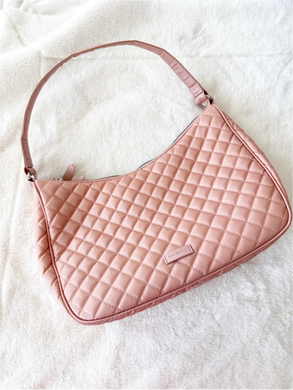 Vera Bradley pink Cotton Frannie Crescent Crossbody Purse Crossbody Purse